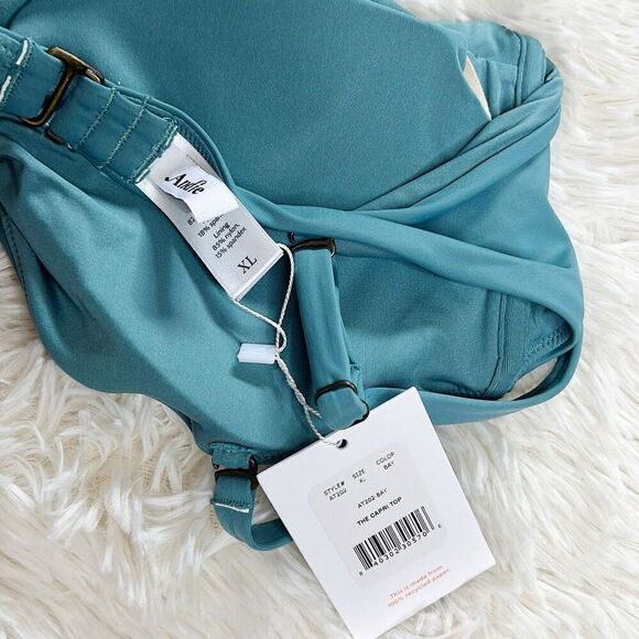 Andie Swim The Capri Bikini Top in Bay Blue  NWT Size XLarge - Picture 2 of 5